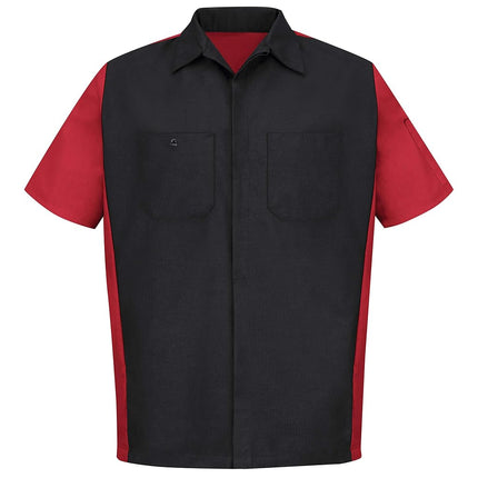 Red Kap Men's Ripstop Crew Shirt, Short Sleeve, Black, XL