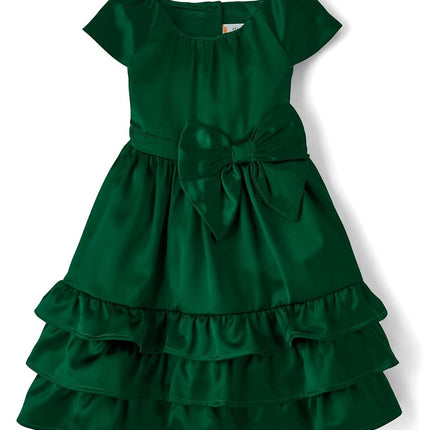 Gymboree Girls' and Toddler Short Sleeve Dressy Special Occasion Dresses, Green Forest, 2T