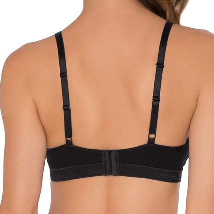 Fruit of the Loom Women's Wirefree Cotton Bralette Bra, Opaque, Black Hue/Sand, 38A (Pack of 2)