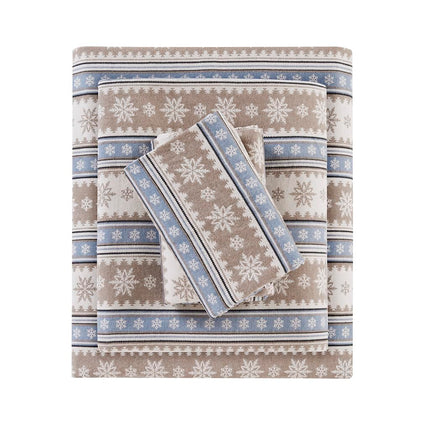 WOOLRICH Flannel 100% Cotton Sheet Set Warm Soft B