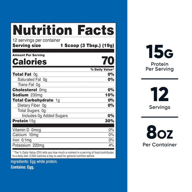 Nutricost Egg White Protein Powder 8oz (Unflavored) - Non-GMO, Gluten Free