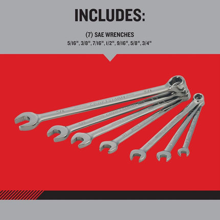 CRAFTSMAN OVERDRIVE 7-Piece Standard (SAE) Wrench Set (CMMT87707)