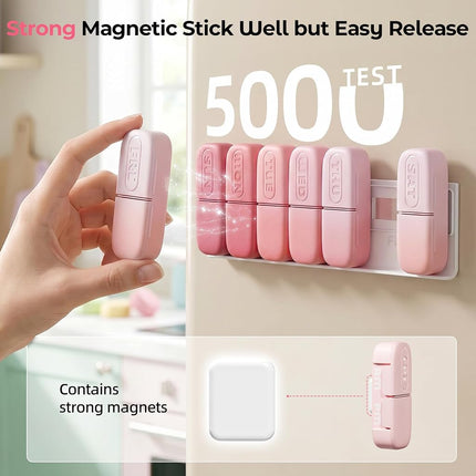Daviky Magnetic Pill Organizer 2 Times a Day, Weekly AM PM Pill Case, Pill Box 7 Day with Magnets and Stand, Large Medicine Organizer for Medication, Vitamins and Supplements, Gradient Pink