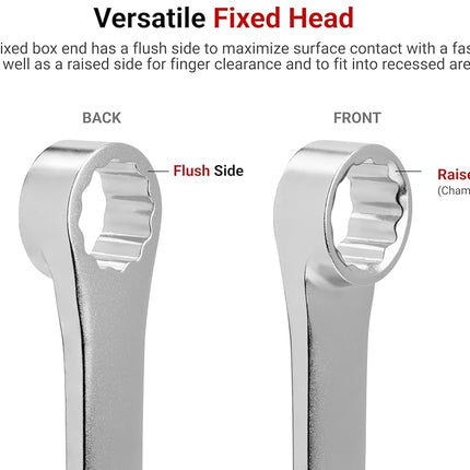 TEKTON 22 mm Long Fixed/Flex Head 12-Point Ratcheting Box End Wrench | WRB35422