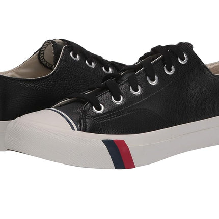 Keds Men's Royal Lo Lace Up Fashion Sneaker, Black Leather, 3 UK