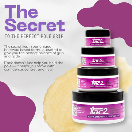 ITAC2® | Pole Fitness Grip - Extra Strength (20gm) Jar - Non Slip Grip Aid for Pole Dancing, Aerial Silks & Aerial Hoop - Dry Hands and Ultimate Grip - Waterproof Beeswax Formula