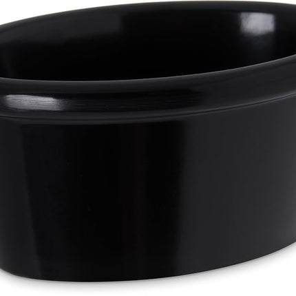 Carlisle FoodService Products Plastic Ramekins, Sauce Bowl, Oval Bowl for Catering, Kitchen, Restaurant, 2 Ounces, Black, (Pack of 48)