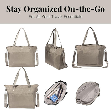 Baggallini Carryall Laptop Tote, Sterling Shimmer, One Size