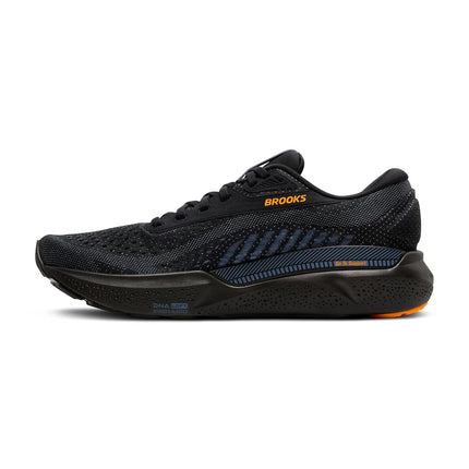 Brooks Men’s Adrenaline GTS 24 Supportive Running Shoe, Black/Country Blue/Orange, 7