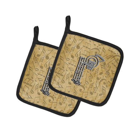 Caroline's Treasures Lettre P Instrument de Musique Alphabet Paire de Maniques CJ2004-PPTHD, Tissu, Multicolore