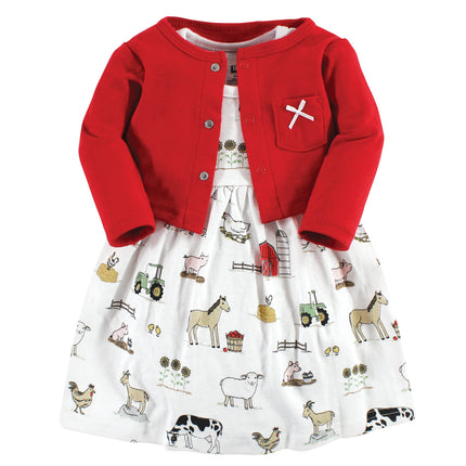 Hudson Baby Baby Girls' Cotton Dress and Cardigan 