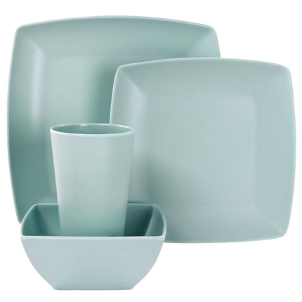 Gibson 99898.16R Soho Matte Plastic Melamine Dinnerware Set 16 Piece Mint