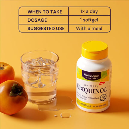 Healthy Origins Ubiquinol Soy Free/Non-GMO Gels, 200 MG, 60 Count