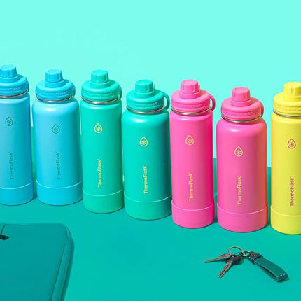 ThermoFlask 32 oz Double Wall Vacuum Insulated Stainless Steel Water Bottle with Spout Lid, Screamin' Green