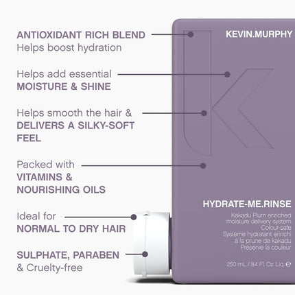KEVIN.MURPHY HYDRATE-ME.RINSE Sulphate Free Conditioner For Dry Hair, 250ml