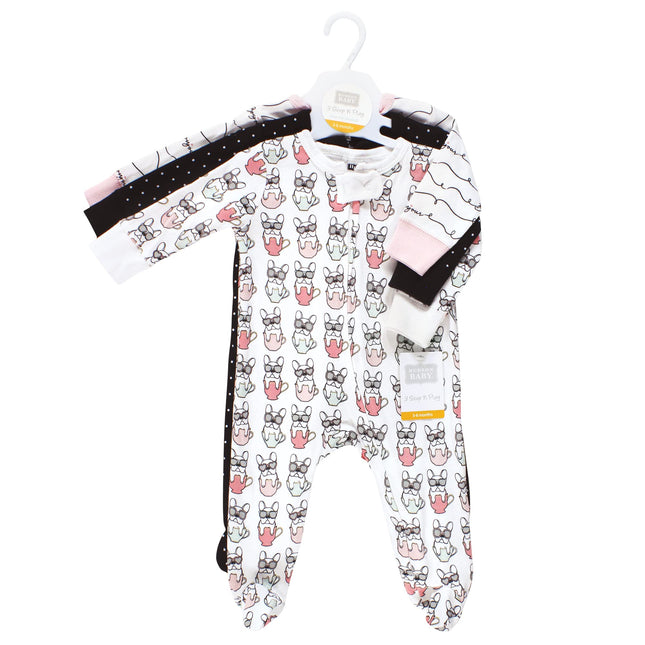 Hudson Baby Pijama de algodón para bebé, diseño de "Bonjour", de 6 a 9 meses