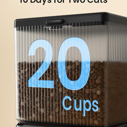 oneisall 5G WiFi Automatic Cat Feeder for 2 Cats, App Control, 20 Cups/5L