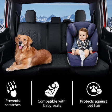Truckiipa Custom for Dodge Ram 1500 Leather Seat Covers Full Set Waterproof Truck Seat Cushion Protector Fit for 2009-2018 Dodge Ram 1500, 2010-2023 Ram 2500 3500 Crew Mega Cab, Full Set, Black