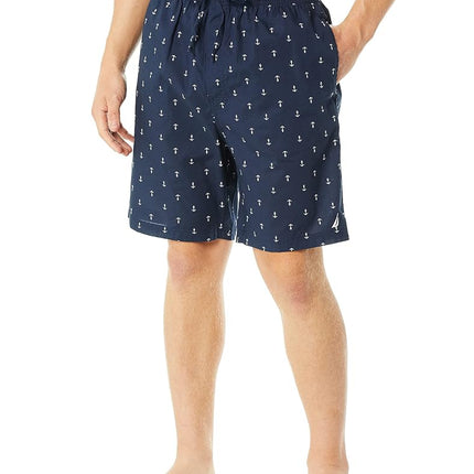 Nautica Men's Soft Woven 100% Cotton Elastic Waistband Sleep Pajama Short, True Navy, XL