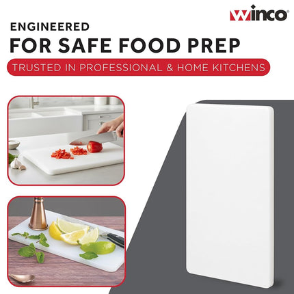 Winco Cutting Board, 6 by 10 by 1/2-Inch, White
