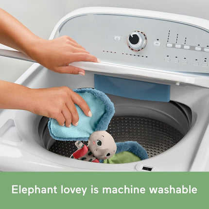 Fisher-Price Baby Sensory Toy Planet Friends All Ears Lovey, Plush Elephant for Newborns Ages 3+ Months, Made of 90% recycled Plastic and FSC certified packaging, HKD63