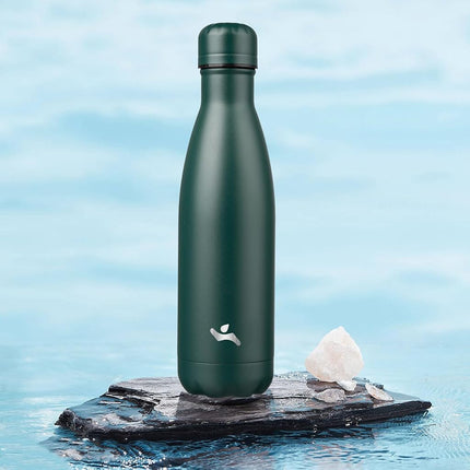 Konokyo Insulated Water Bottles,17oz Double Wall Stainless Steel Vacumm Metal Flask for Sports Travel,Army Green