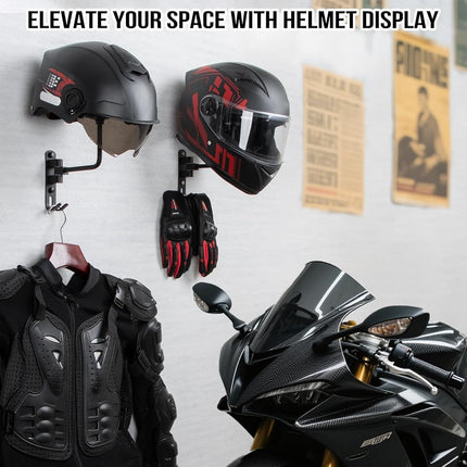 PUERSI Helmet Holder Wall Mount - 180° Rotation Motorcycle Helmet Hanger