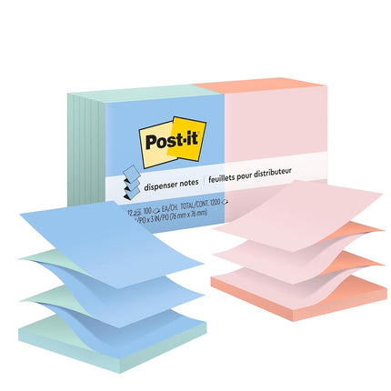 Post-It Pop-up Notes, 3 in x 3 in, Alternating Ultra Colors, 12 Pads per Pack