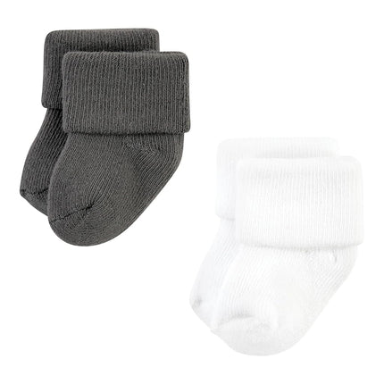 Hudson Baby Chaussettes nouveau-né et éponges riches en coton unisexe, rayures grises, 0-6 mois, paquet de 12 rayures grises, 0-6 mois