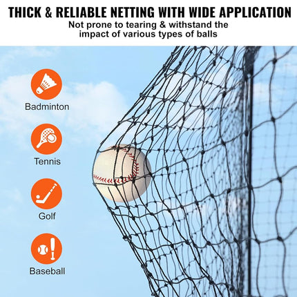 VEVOR Baseball Batting Netting, Professional Softball Baseball Batting Hitting Training Net, Practice Portable Pitching Cage Net with Door & Carry Bag, Heavy Duty Enclosed PE Netting,1676CM (NET ONLY)