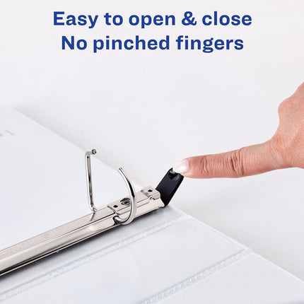 Avery Heavy Duty View 3 Ring Binder, 1" One Touch Slant Ring, Holds 8.5" x 11" Paper, 4 White Binders (79780)