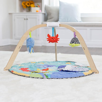 Melissa & Doug Ocean Easy-Fold Play Gym Developmental Toy for Infants, Reversible Mat, 5 Soft Toys, Birth to 9 Months