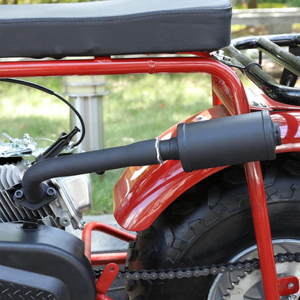 FVRITO Silenciador de tubo de escape engrosado con kit de cinta de protección térmica para Non Hemi 6.5HP Predator 212cc 196cc GX160 GX200 Coleman CT200u BT200X KT196 Baja MB200 Clone Mini Bike Go Kart Parts Negro