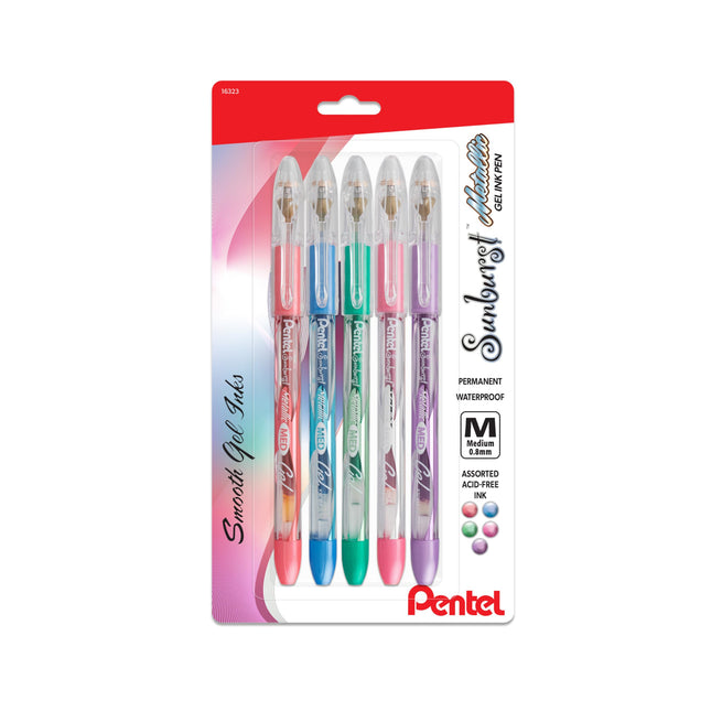 Pentel Sunburst Metallic Gel Pen, Medium Line, Per