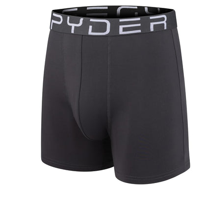 Spyder Mens Boxer Briefs 5 Pack Poly Spandex Performance Boxer Briefs Underwear, Black/Light Green/Dark Grey/Green/Black, M
