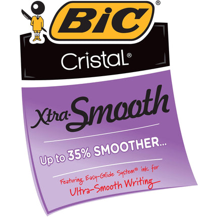 Bolígrafo Bic Cristal Xtra-Smooth - Paquete de 10 más 2 de regalo (12 unidades) - Bolígrafo de punta media roja