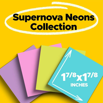 Post-it Super Sticky Notes, 2x Sticking Power, 2" x 2", Miami Collection, 8 Pads per Pack, 90 Sheets per Pad (622-8SSMIA)