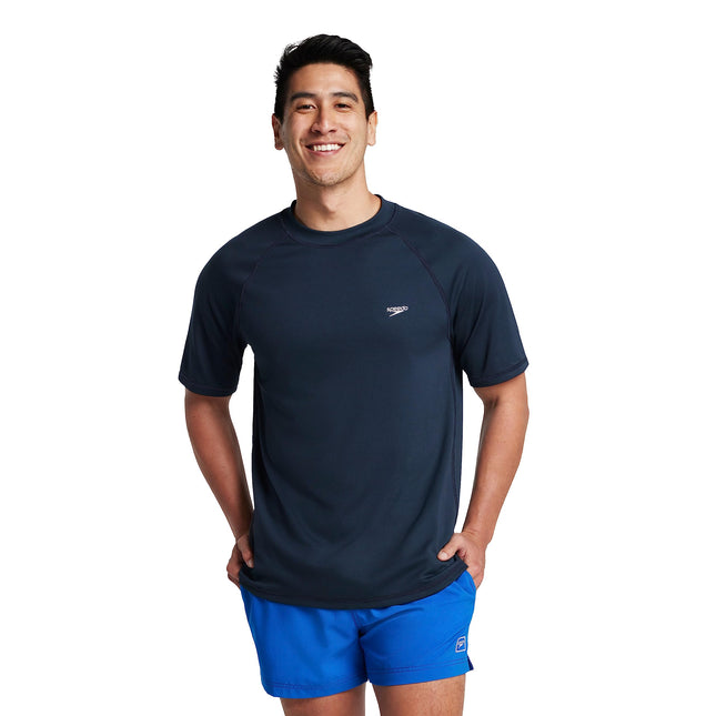 Speedo Men's Uv Swim Shirt Short-Sleeve Loose Fit 