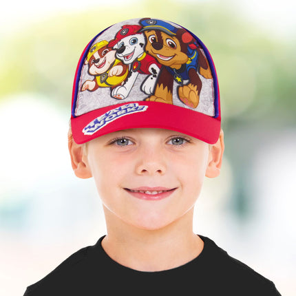 Gorra de béisbol de Nickelodeon, Paw Patrol Marshall, ajustable para niños pequeños de 2 a 4 años o gorras para niños de 4 a 7 años, Rojo, 4-7 años