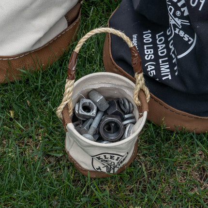 KLEIN TOOLS 5104MINI Mini Tool Bucket, Leather-Bottom