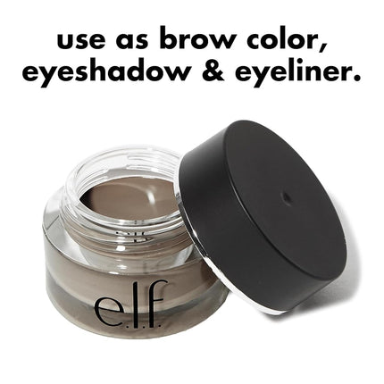 e.l.f. Lock On Liner And Brow Cream, Lines Eyes & Defines Eyebrows, Medium Brown, 0.19 Oz (5g)