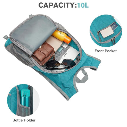 G4Free 10L Hiking Backpack Lightweight Packable Hiking Daypack Small Travel Outdoor Foldable Shoulder Bag(Dark Blue)