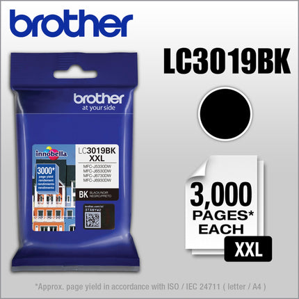 BROTHER LC3019BK Super High Yield Black Ink Cartridge
