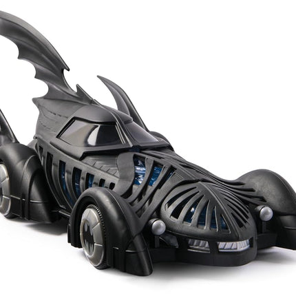 DC Comics, BATMAN FOREVER Batmobile + Batman Action Figure Set, 12.7-cm Retro Batman, Translucent 50-cm Batmobile, Collector’s Edition, For Fans Aged 4+