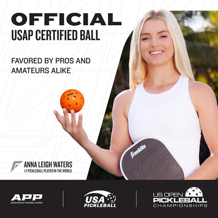 Franklin Sports X-40 Pickleballs - Outdoor Pickleballs - 12 Pack Bulk - USA Pickleball Approved - Lava - Official Ball of US Open Pickleball Championships