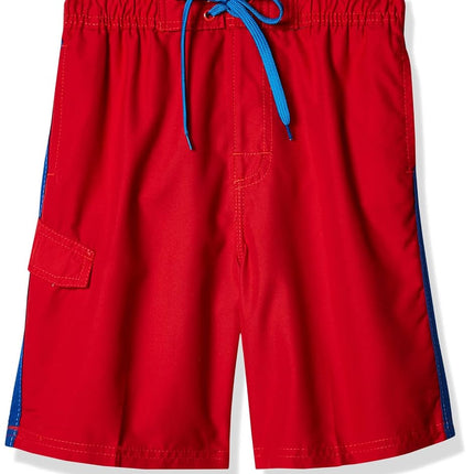 Kanu Surf Short de bain de plage Réflexion à séchage rapide UPF 50+ pour garçon, Tivoli Rouge, Large (7)