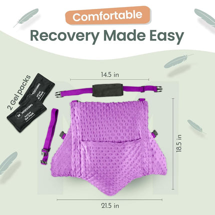 MOYOAMA 3 Pcs Hysterectomy Pillow Set - Incl 2 Gel Packs for Soothing Relief - Hysterectomy Recovery Must Haves After C Section,Post Surgery Pillow,Abdominal Surgery Recovery Pillow,Hysterectomy Gifts