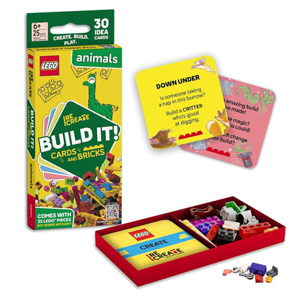 Lego Recreate Activity Cards - Animals, Creative Building Game with 30+ Activity Cards and 25 Lego Elements, from 6 Years