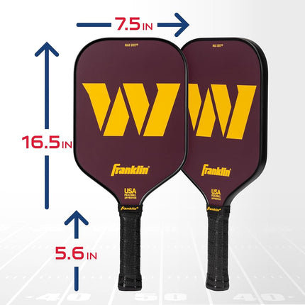 Franklin Sports NFL Washington Commanders Pickleball Paddle - Official NFL Team Pickleball Paddles - USAP (USAPA) Approved Premium Quality Pickleball Paddles - Authentic Team Logos + Colors