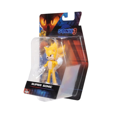 Sonic The Hedgehog Sonic 3 Movie Super Sonic Collector Toy Figure by Jakks Pacific, Stands 5” / 13 cm Tall, Highly Articulated for Boys/Girls, Officially Licensed 3 Movie, Suggested for Ages 3+